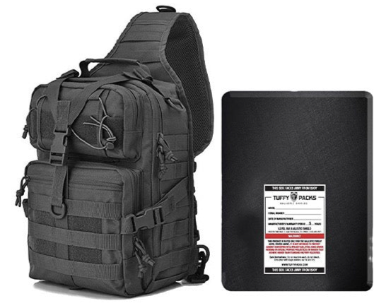 Tactical Sling Bag with Level IIIA Bulletproof Insert (8.5