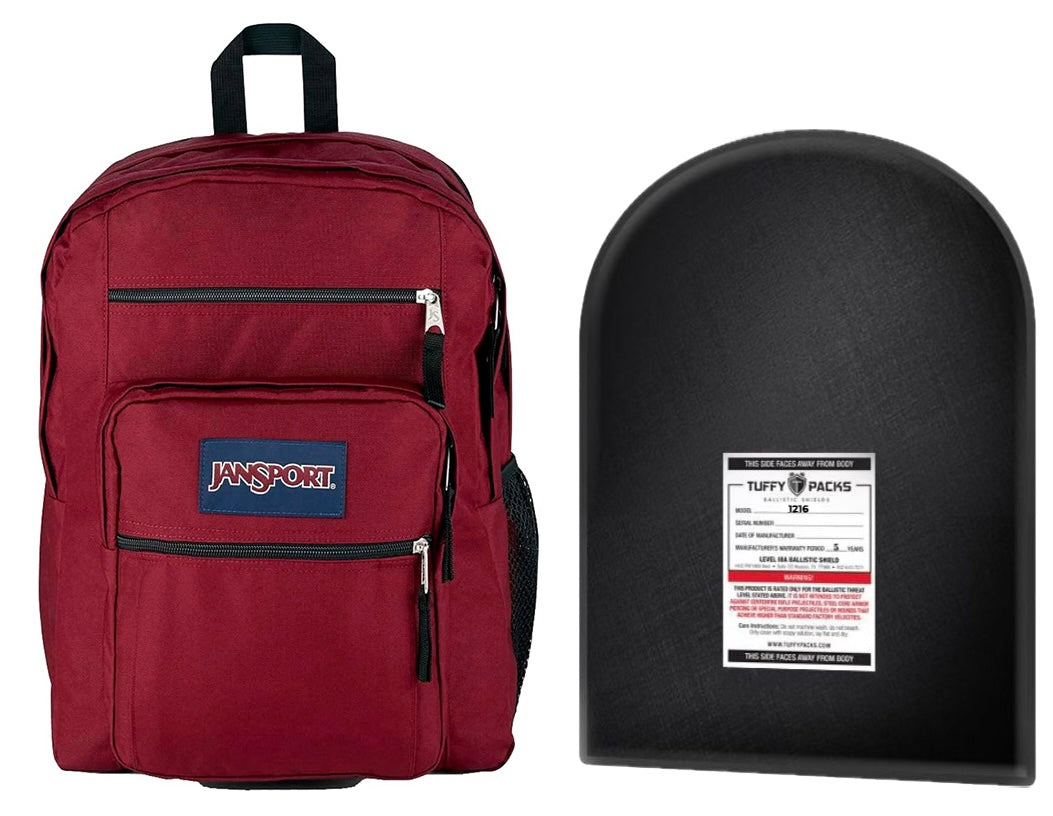 JanSport Big Student Backpack with Level IIIA Bulletproof Insert (12