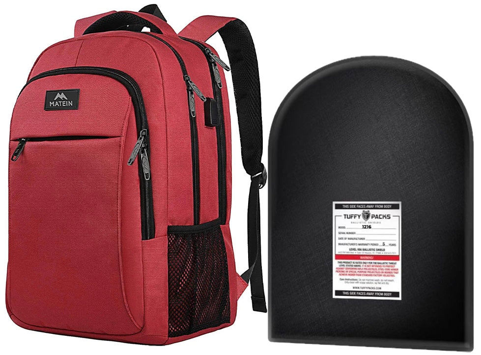 Travel/School Backpack with Level IIIA Bulletproof Insert (11" x 14")