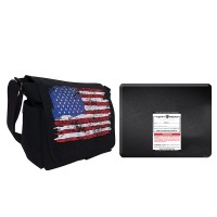 Distressed U.S. Flag Canvas Messenger Bag with 11x14” Level IIIA Ballistic Shield